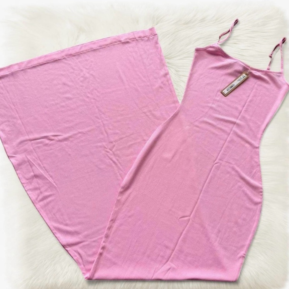SKIMS Soft Lounge Long Slip Dress Bubble Gum Pink Maxi NWT Size M